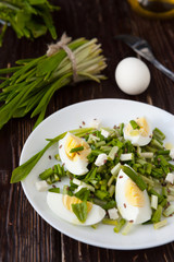 fresh salad with egg and greens