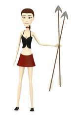 3d render of cartoon character with arrows