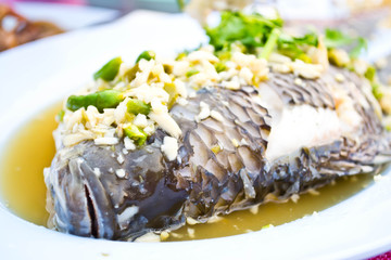 Steamed fish dish