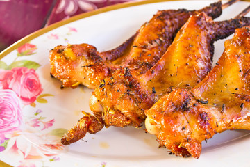 Chicken wings in the plate
