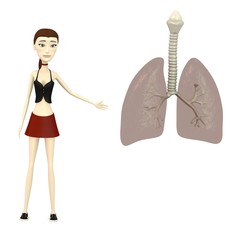 3d render of cartoon character with lungs