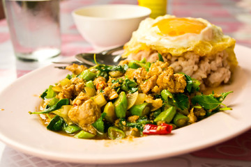Stir fried basil, Thai food