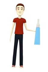 Fototapeta premium 3d render of cartoon character with tube