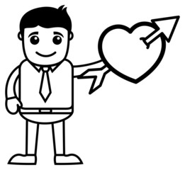 Man with Love Heart