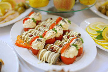 Decorated Eggplants and Tomatoes