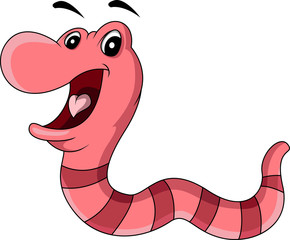 cartoon worm smiling