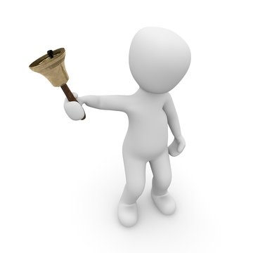 3d character with a service bell
