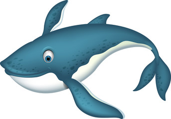 cute blue whale cartoon