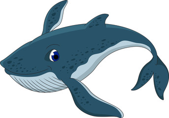 Naklejka premium blue whale cartoon
