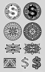 Wandcirkels aluminium Swirl Ornaments 2 © ComicVector