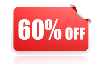 Discount sticker 60 percent