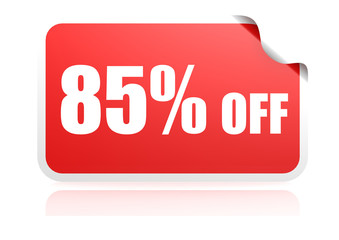 Discount sticker 85 percent