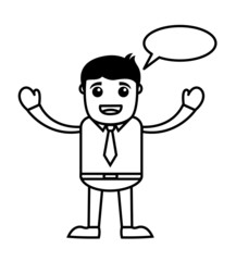 Happy Office Man Talking Concept