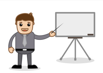 Boss in Meeting and Showing Slide Presentation