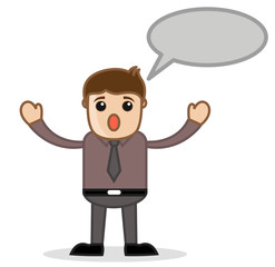 Cartoon Manager Talking Concept