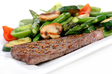 steak and vegetable