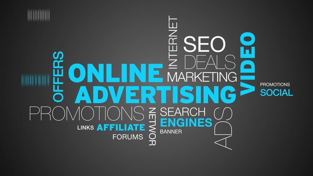 Online Advertising Word Cloud Animation