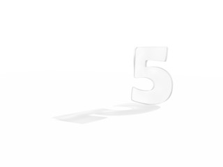 3D render of the number 5