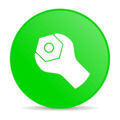 tools green circle web glossy icon