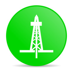 drilling green circle web glossy icon