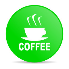 coffee green circle web glossy icon