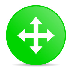 arrows green circle web glossy icon