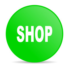 shop green circle web glossy icon