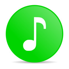 music green circle web glossy icon