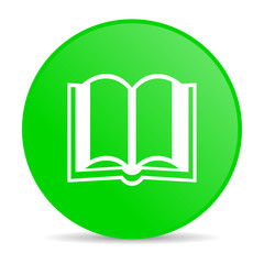 book green circle web glossy icon