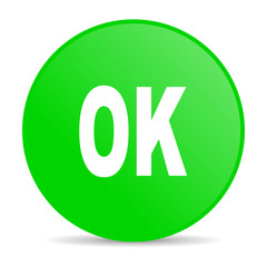 ok green circle web glossy icon