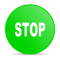 stop green circle web glossy icon