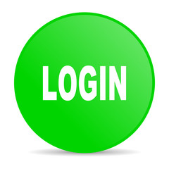 login green circle web glossy icon