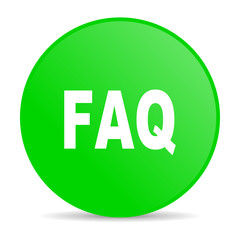 faq green circle web glossy icon