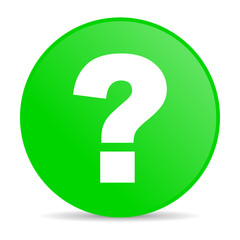 question mark green circle web glossy icon
