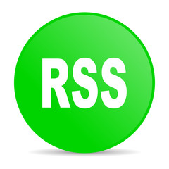 rss green circle web glossy icon