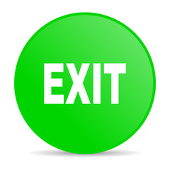 exit green circle web glossy icon