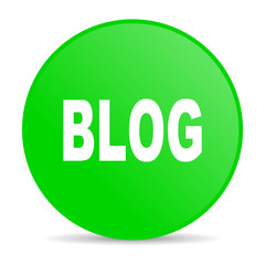 blog green circle web glossy icon