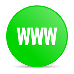 www green circle web glossy icon