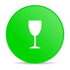 glass green circle web glossy icon