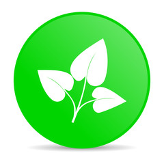 eco green circle web glossy icon