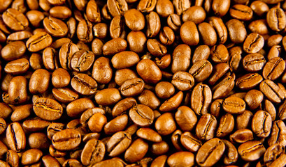 Brown coffee, background texture. roasted coffee beans. Brown co