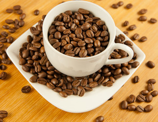 coffee beans. coffee beans in a cup.