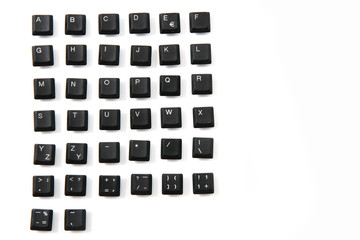 alphabet from keyboard keys as font