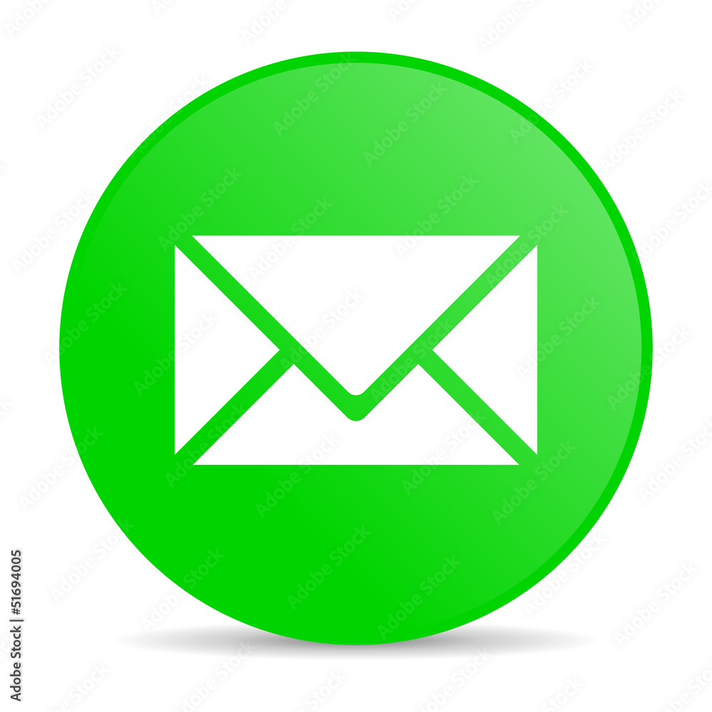 Poster mail green circle web glossy icon