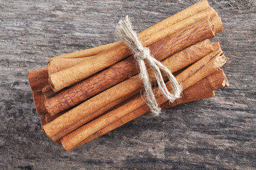 Stack of cinnamon sticks