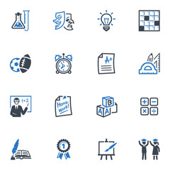 School and Education Icons - Set 4 | Blue Series