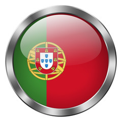 portugal flag round metal button