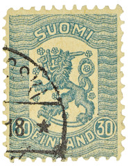 Timbre finlandais fond blanc