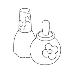 Toy perfume bottles. Vector illustration for coloring