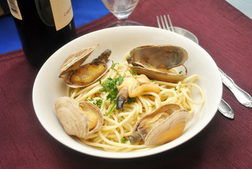 Gourmet Pasta Meal with Clams